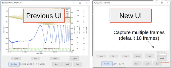 Comparison between old user interface and new user interface.