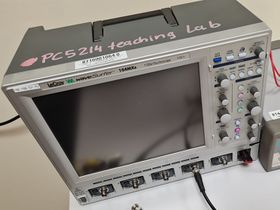 Oscilloscope used to measure the signal from the photodiode.